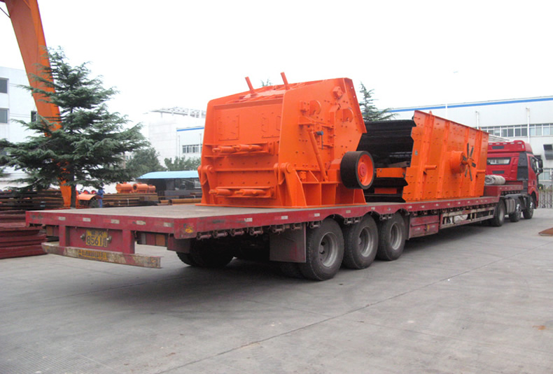 新型石料設備發(fā)貨現場